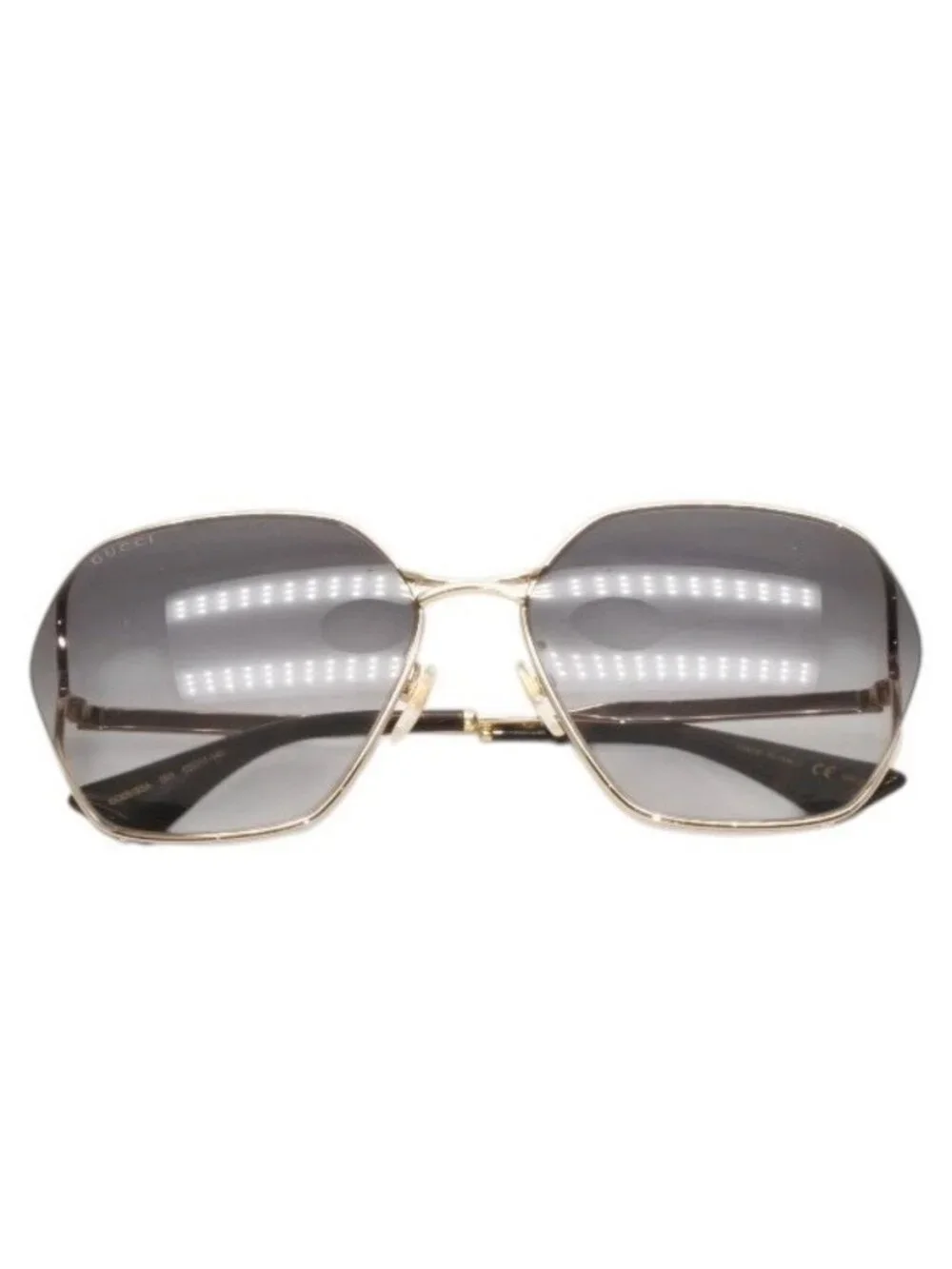 Gucci Sunglasses Eyewear 63 Gold Gray Metal Acetate